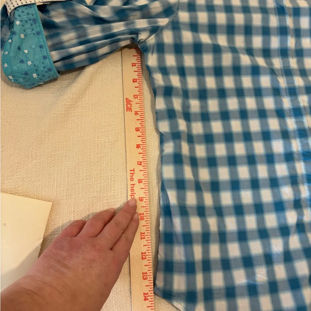 Robert Graham Blue & White Cotton Checked Collared Shirt Women’s Medium - Picture 10 of 10